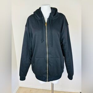 Mountain Ridge Explore Life Men's Black Hooded Sweatshirt with Sherpa Fleece-M